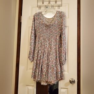 Mini flower long sleeve dress XL